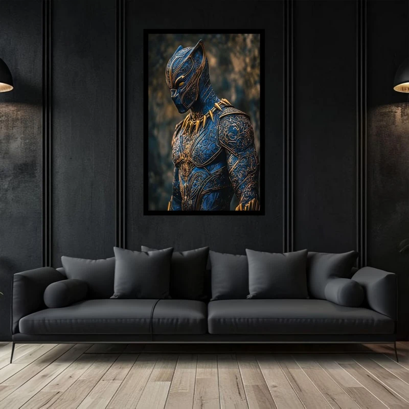 تابلو بکلیت طرح نقاشی و هنر دیجیتال شخصیت سینمایی بلک پنتر  گربه سیاه مدل B-bu2834