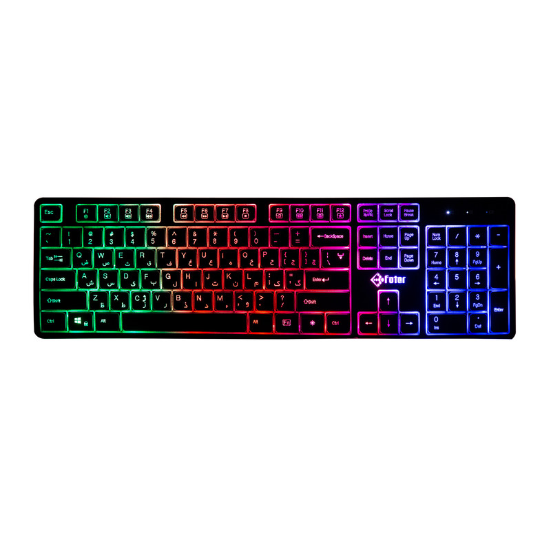 کیبورد و ماوس گیمینگ فاطر مدل CWR-7000B، سوییچ ممبران، Full-Size، نورپردازی RGB