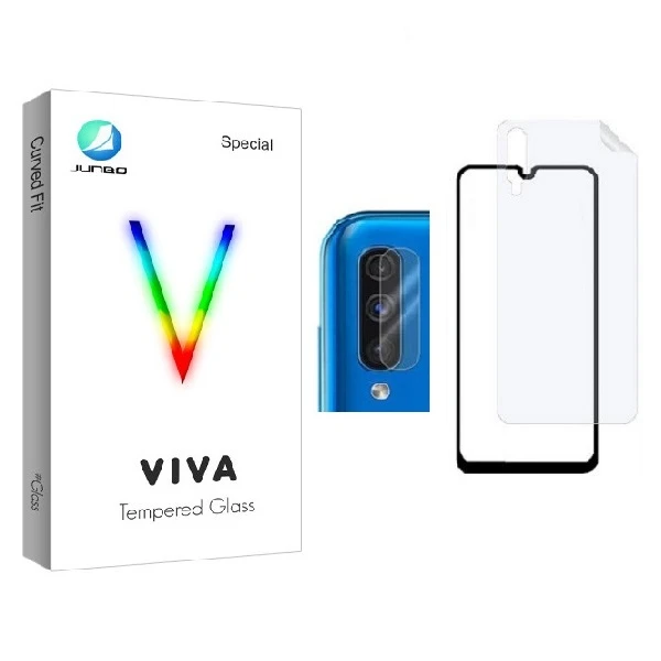 محافظ صفحه نمایش جانبو مدل FUL مناسب برای گوشی موبایل سامسونگ Galaxy A50 به همراه محافظ پشت گوشی و محافظ لنز دوربین