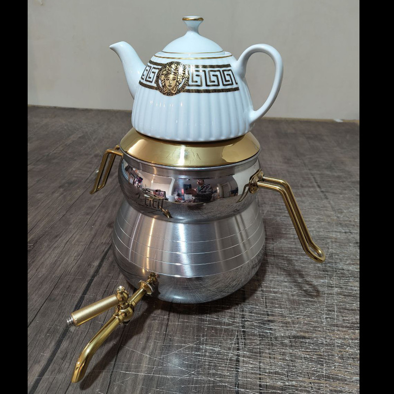 ست کتری و قوری تیتیل مدل دیبا دسته عصایی