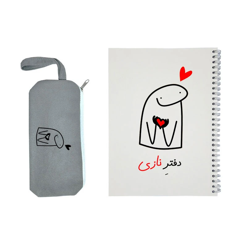 دفتر مشق 50 برگ طرح نازی به همراه جامدادی