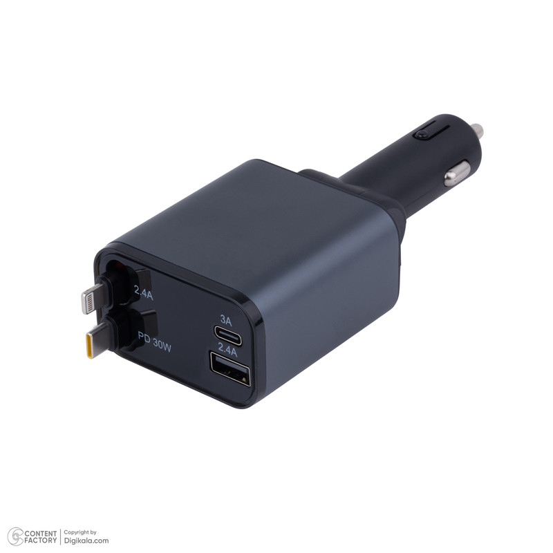 شارژر فندکی 30 وات دو پورت گرین لاین مدل GNRCC50WBK 