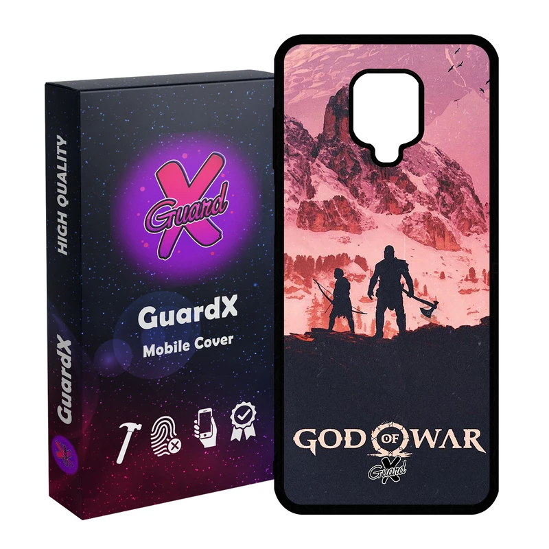 کاور گارد ایکس طرح God of War مدل Glass10075 مناسب برای گوشی موبایل شیائومی Redmi Note 9S / Note 9 Pro / Note 9 Pro Max
