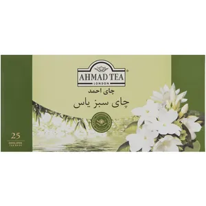 چای سبز کیسه ای احمد با طعم گل یاس بسته 25 عددی