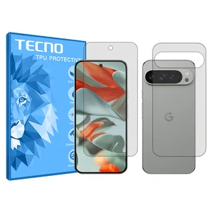 Tecno Resistant model transparent screen protector suitable for Google Pixel 9 Pro XL mobile phone along with the back of the phone