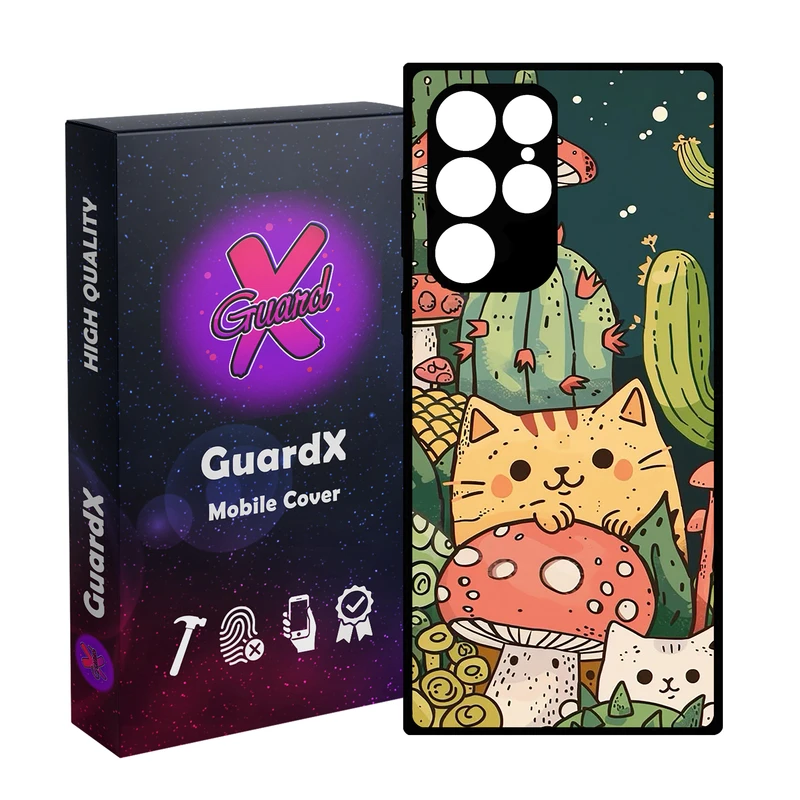 کاور گارد ایکس طرح گربه مدل  Glass10782 مناسب برای گوشی موبایل سامسونگ Galaxy S23 Ultra