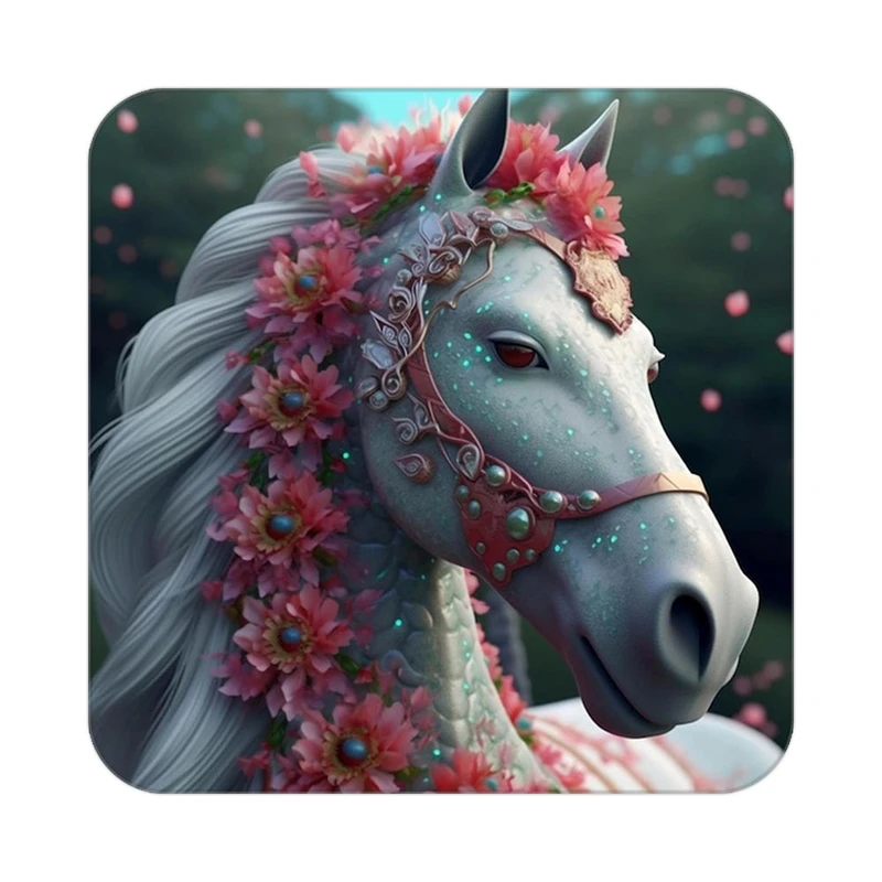 زیر لیوانی کاکتی طرح اسب تک شاخ و یونیکورن مدل mp31440