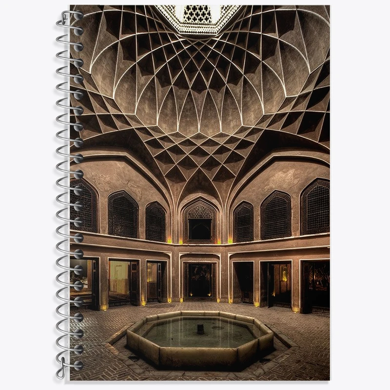 دفتر زبان 50 برگ خندالو مدل دو خط طرح باغ دولت آباد یزد کد F1585