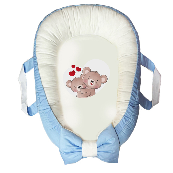 سرویس خواب سه تکه نوزاد مدل گارد محافظ دار طرح خرسی کد 048