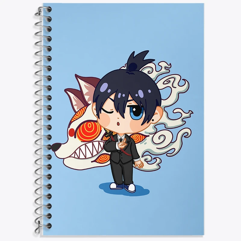 دفتر زبان 50 برگ خندالو مدل دو خط طرح انیمه مرد اره ای کد F955