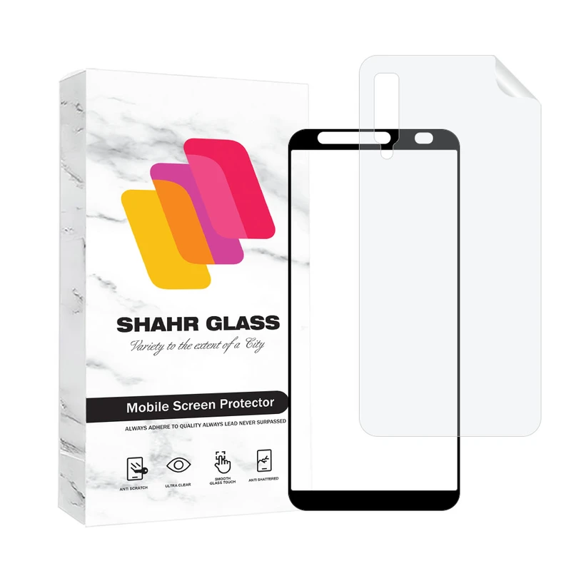 محافظ صفحه نمایش سرامیکی مات شهر گلس مدل MCERAMNANOSH مناسب برای گوشی موبایل سامسونگ Galaxy A7 2018 / A750  به همراه محافظ پشت گوشی