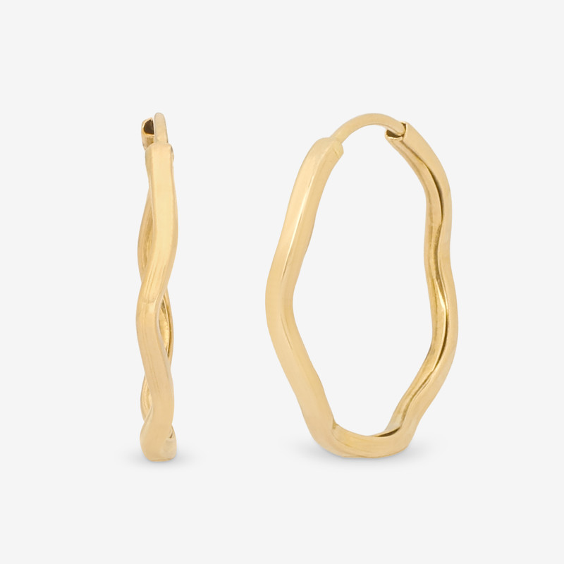 گوشواره حلقه‌ای طلا 18 عیار زنانه گالری طلای مهرسین مدل MK575