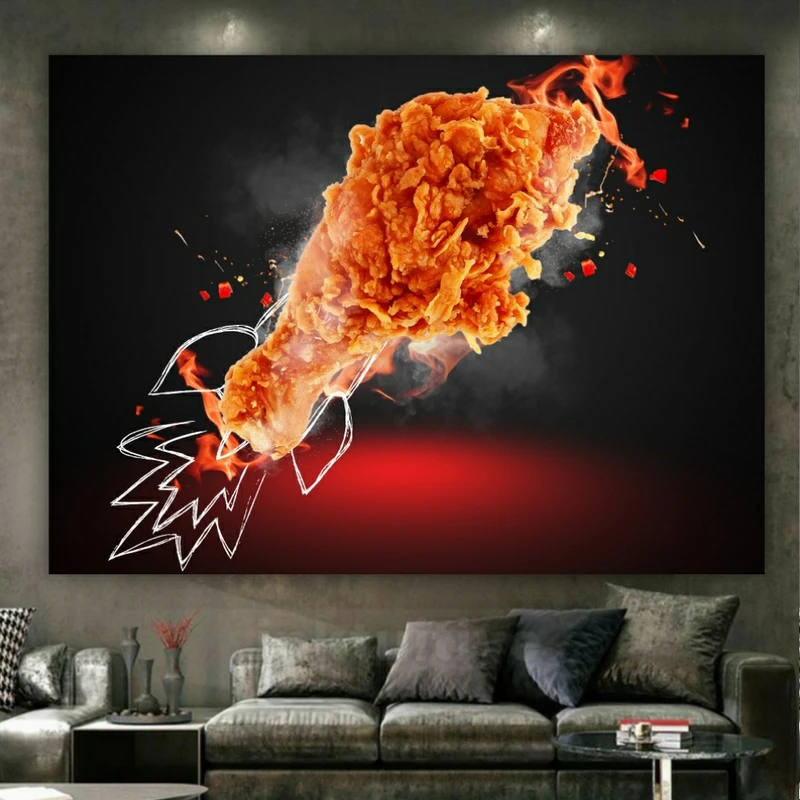 پوستر طرح مخمل مرغ سوخاری مدل موشک آتشین کد BK23278