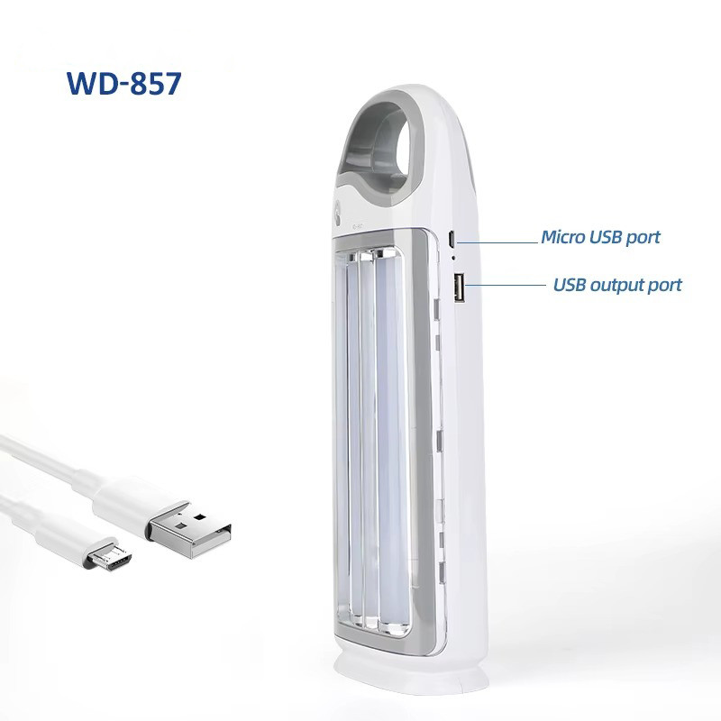 چراغ اضطراری مدل شارژی کد WD-857 با نور مهتابی