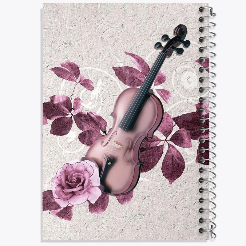 دفتر ژورنال نویسی 50 برگ خندالو مدل نقطه ای طرح ویولن Violin کد 27954