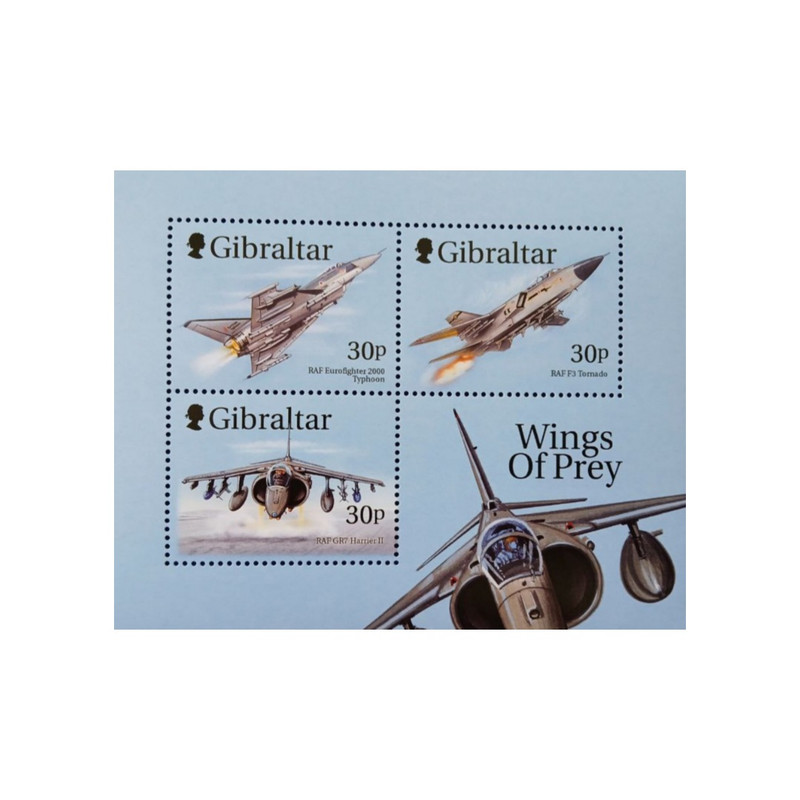 تمبر یادگاری مدل بال های طعمه جبل الطارق مجموعه 3 عددی