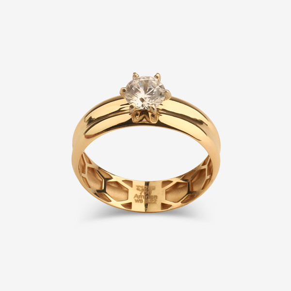انگشتر طلا 18 عیار زنانه گلدم مدل R347020 سایز 56