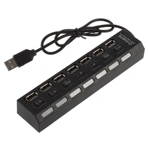 7 Ports USB HUB with On/Off Key and Light Indicator