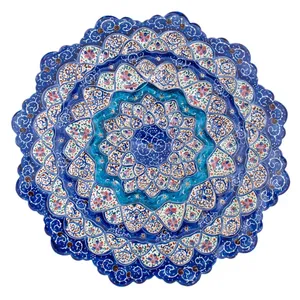 بشقاب میناکاری مسی رستا طرح 184-15-102 قطر 20 سانتی متر