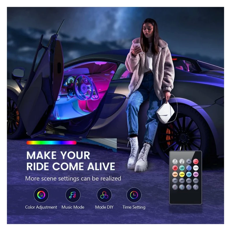 عکس شماره 18 : کیت نورپردازی داخل خودرو دریم لایت مدل musical