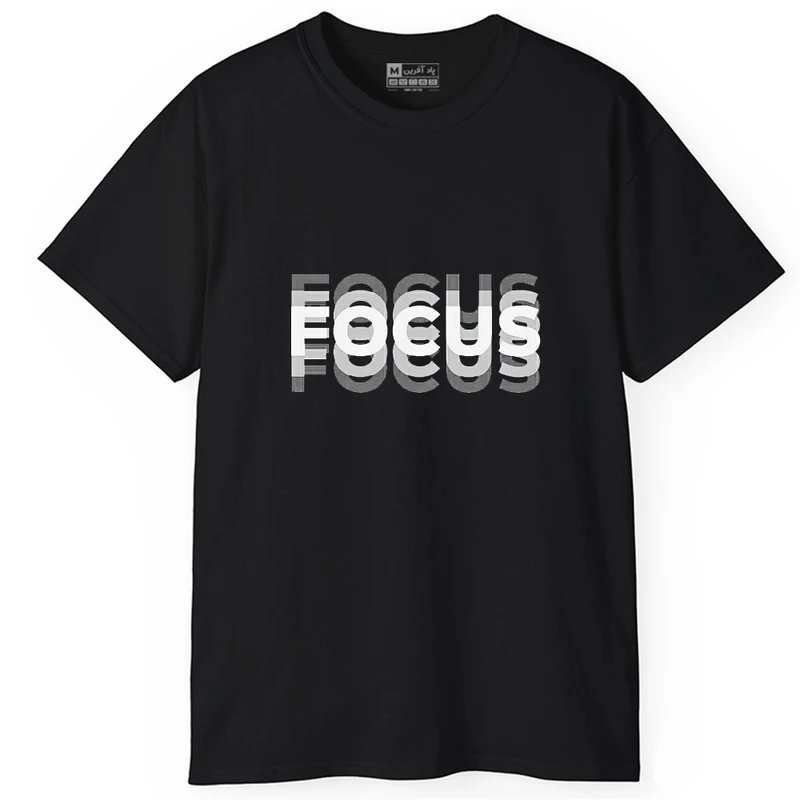 تی‌شرت آستین کوتاه مردانه پاد آفرین مدل نوشته تمرکز به انگلیسی کد 6