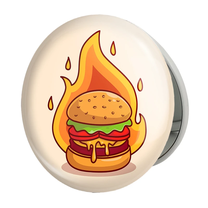 آینه جیبی خندالو طرح فست فود برگر مدل تاشو کد 29471