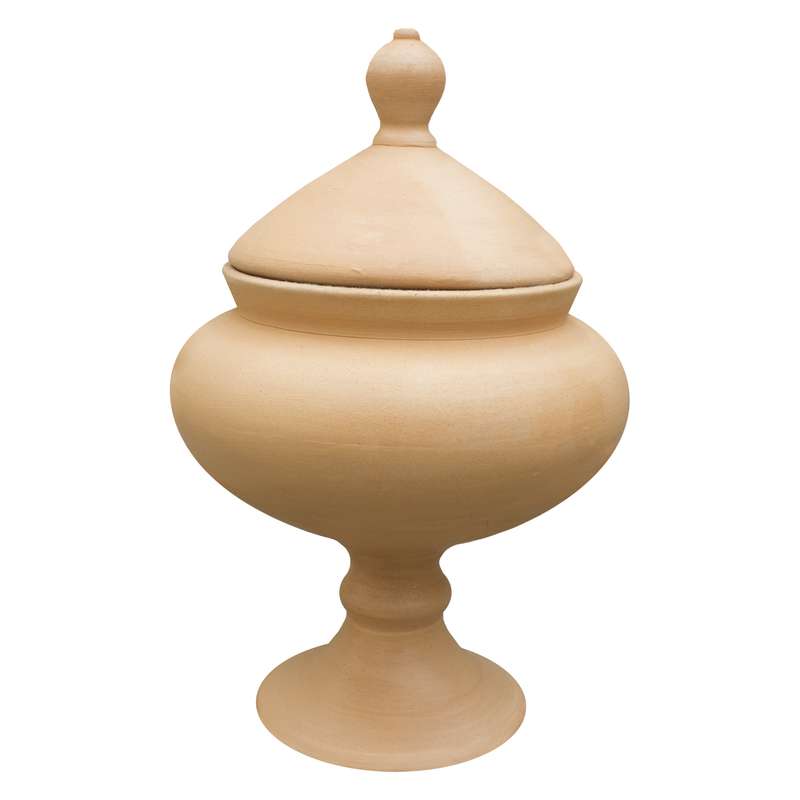 شکلات خوری سفالی خام مدل پایه دار کوچک