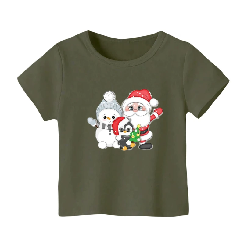 تی شرت آستین کوتاه بچگانه مدل پنگوئن کریسمس کد 4