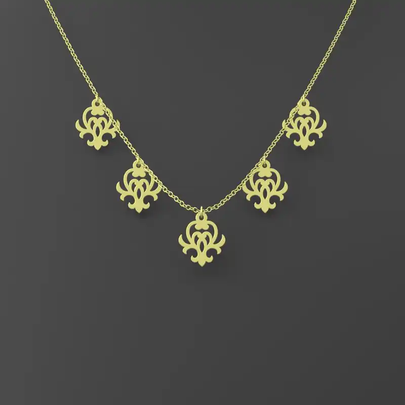 گردنبند طلا 18 عیار زنانه مدوپد مدل اسلیمی کد RNA15284