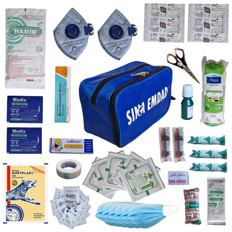 کیف کمک های اولیه سینا امداد مدل A002 مجموعه 52 عددی کیف کمک های اولیه سینا امداد مدل A002 مجموعه 52 عددی