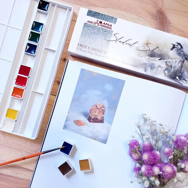 آبرنگ 12 رنگ افرا مدل Student