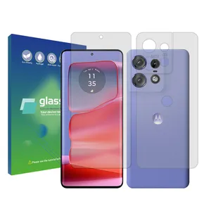 Glass Pro Resistant model transparent screen protector suitable for Motorola Edge 50 Pro mobile phone along with the back protector