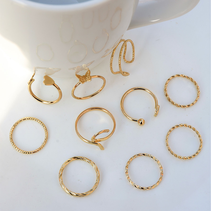 انگشتر زنانه مدل AT303 مجموعه 10 عددی