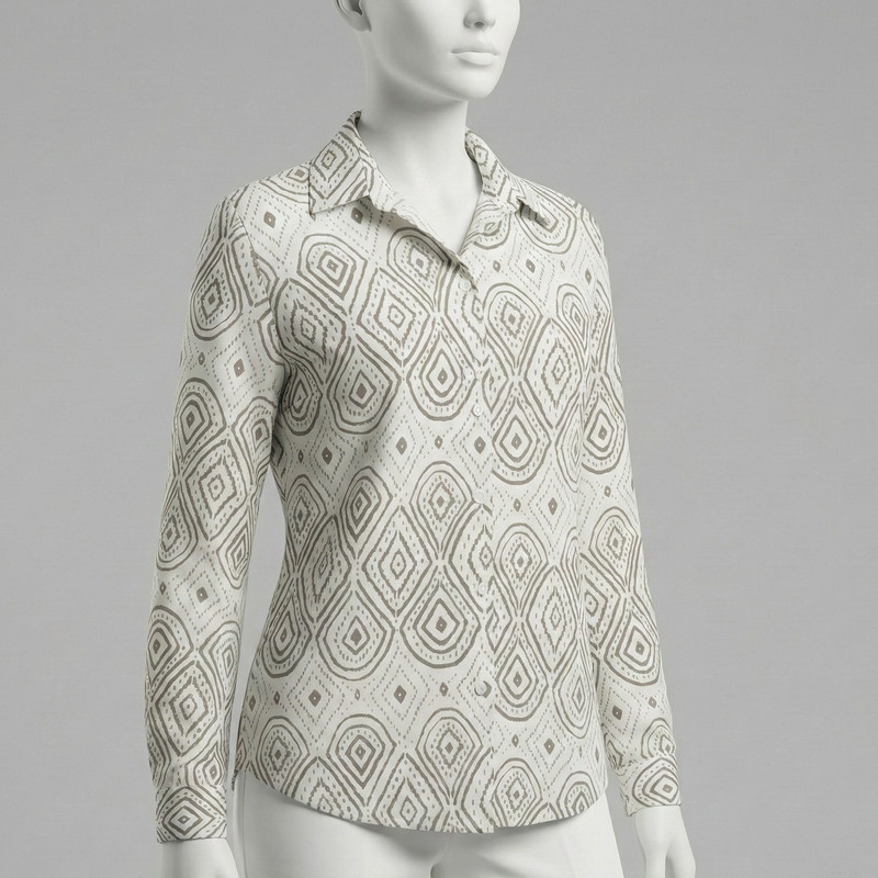 شومیز آستین بلند یقه برگردان زنانه مدل 3005