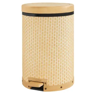 سطل زباله پدالی مدل حصیر سنتی کد RM7624