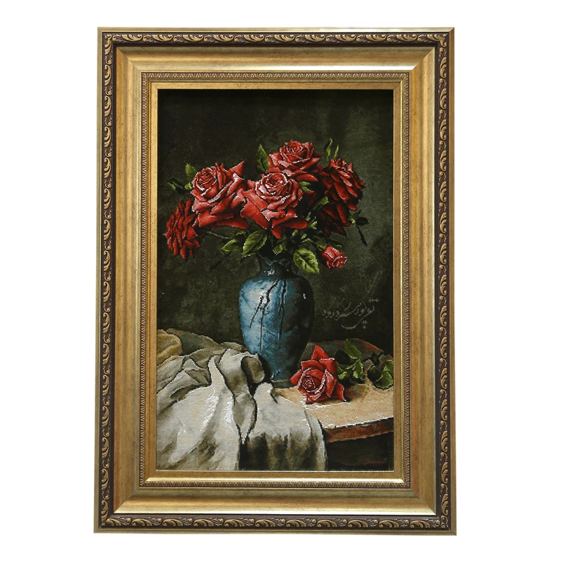 تابلو فرش دستباف مدل گل رز کد 1267