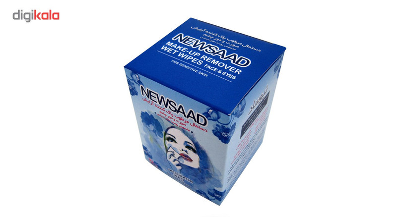 دستمال مرطوب پاک کننده آرایش نیوساد مدل Sensitive بسته 12 عددی