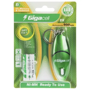 باتری نیم قلمی قابل شارژ گیگاسل مدل 900mAh بسته 2 عددی