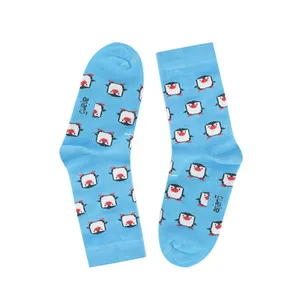جوراب ساق بلند دخترانه مدل پنگوئنی