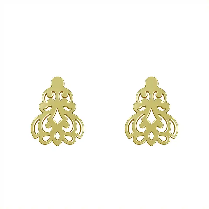 گوشواره طلا 18 عیار زنانه مدوپد مدل اسلیمی کد GA1-15274