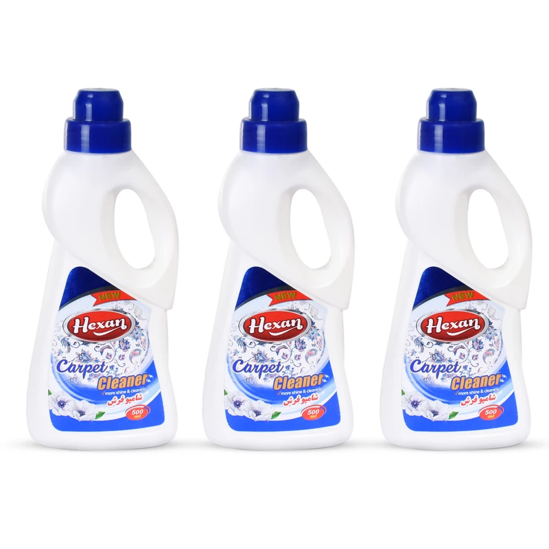 شامپو فرش هگزان مدل Carpet-Cleaner حجم 500 میلی لیتر مجموعه 3 عددی