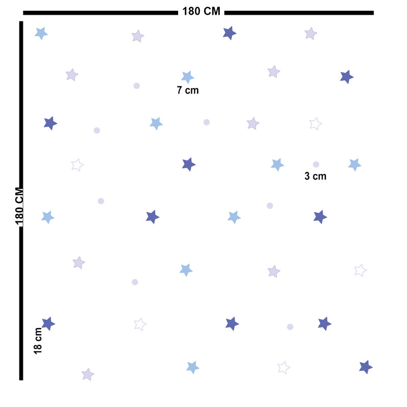 استیکر دیواری کودک باروچین مدل ستاره های آبی مجموعه 45 عددی