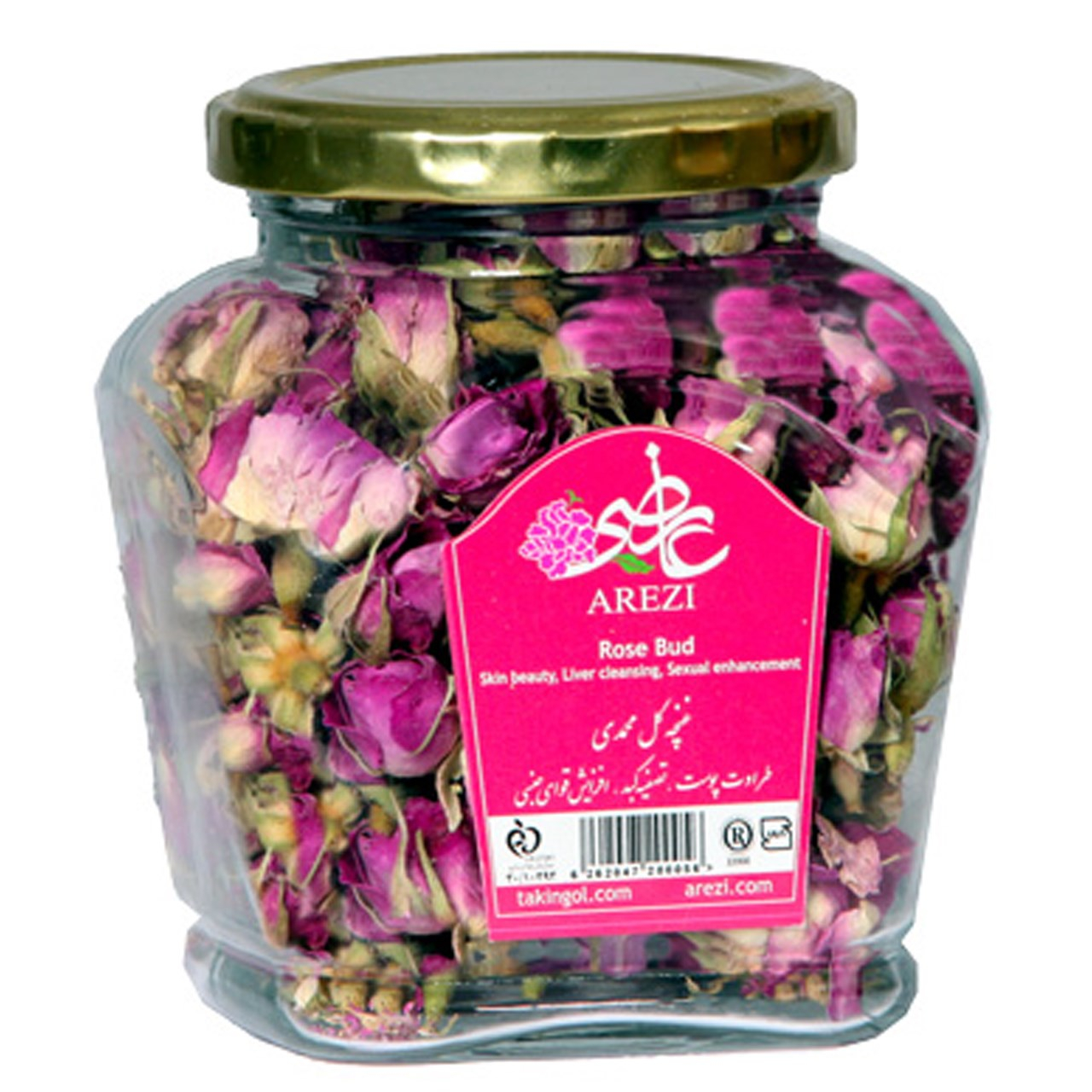 دمنوش غنچه گل محمدی عارضی بسته بندی شیشه ای مدل Rose Bud Aromatic