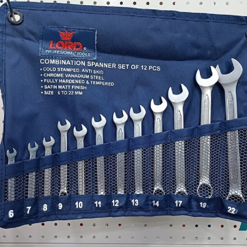 آچار یکسر تخت و یکسر رینگی لورد مدل LS-1 مجموعه 12 عددی