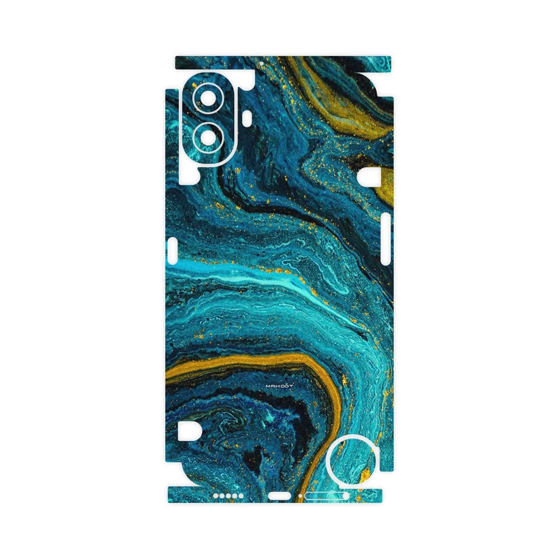 برچسب پوششی ماهوت مدل Turquoise marblewith golden streaks-FullSkin مناسب برای گوشی موبایل ناتینگ CMF Phone 1