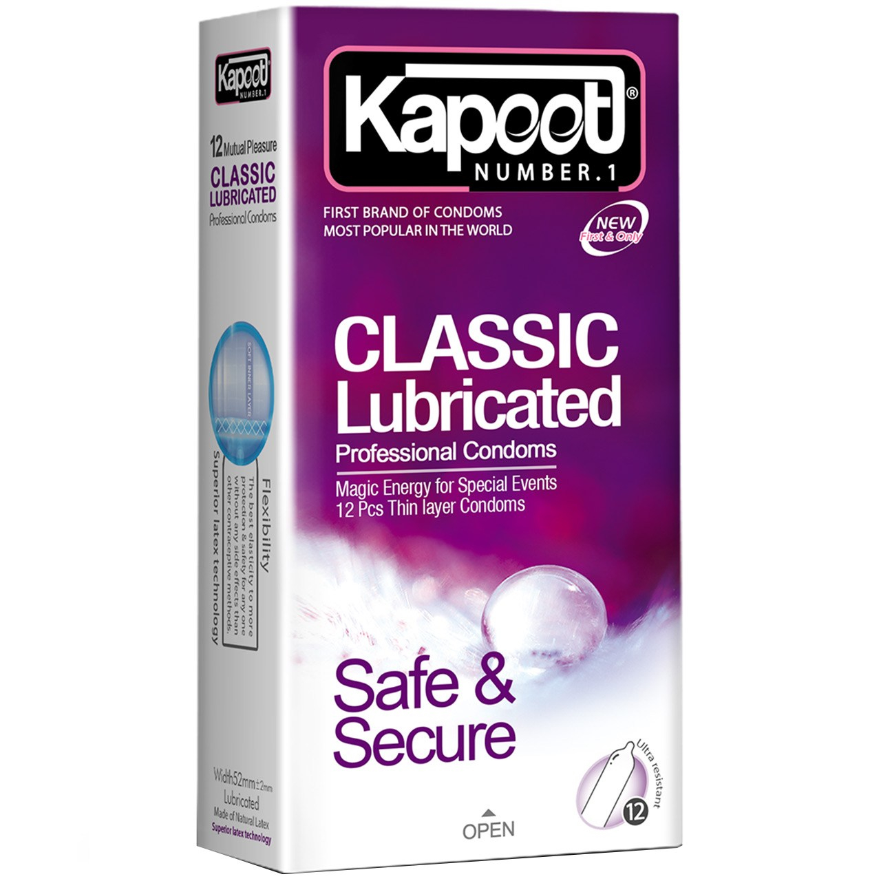 کاندوم کاپوت مدل Classic Lubricated بسته 12 عددی