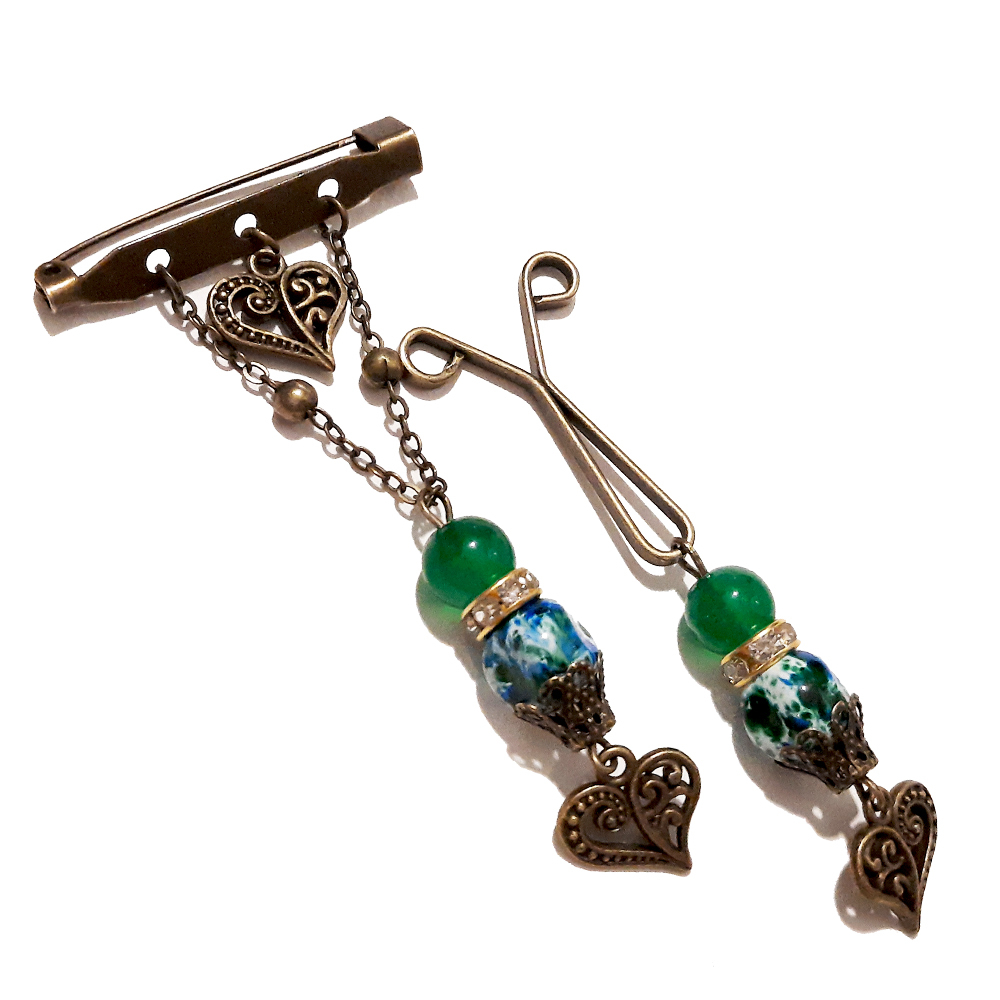 ست گیره روسری و سنجاق سینه زنانه مدل PM061