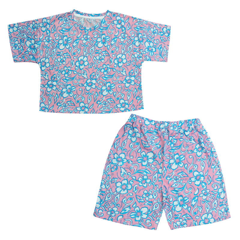 ست تی شرت و شلوارک زنانه مدل ارکیده کد 018