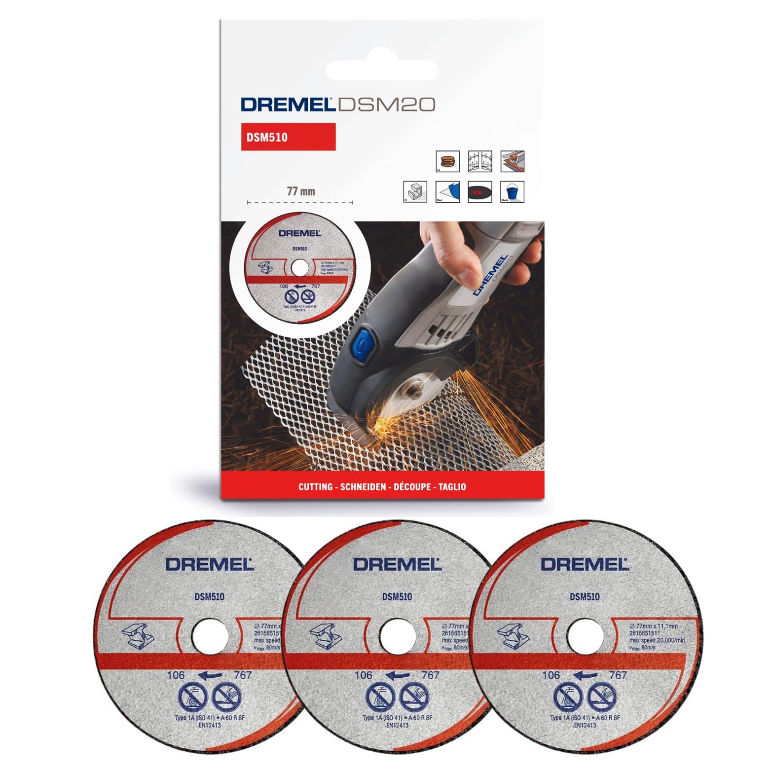 صفحه آهن بر درمل مدل 76 میلیمتری کد DSM20 OR GWS 12V-76 مجموعه 3 عددی