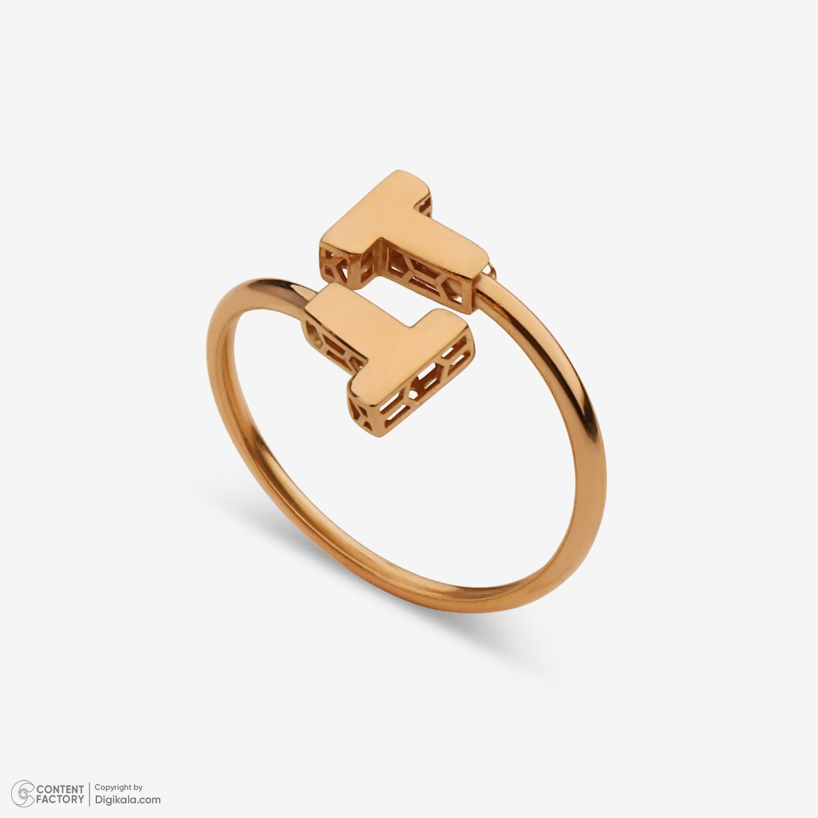 انگشتر طلا 18 عیار زنانه حافا گلد مدل r017 سایز 56 -  - 6